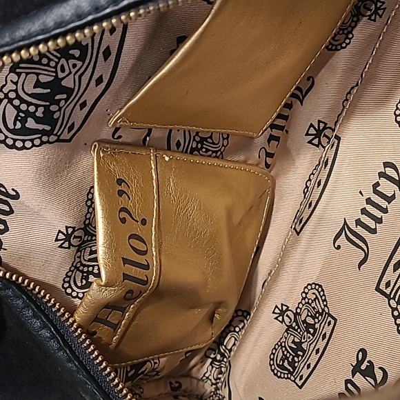 Black Royal Juicy Couture Velour Hand Bag Purse YHRU1931 - Picture 12 of 16